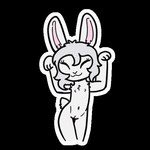 anthro dancing female genitals nipples nude pussy simple_background solo sticker tail telegram_sticker transparent_background young bunnyqueen caramelldansen lagomorph leporid mammal rabbit 1:1 2d_animation alpha_channel animated frame_by_frame meme short_playtime