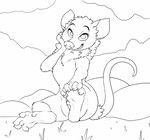 claws featureless_crotch feet female feral looking_at_viewer outside sitting smile soles solo tail conditional_dnp psy101 dreamworks over_the_hedge heather_(over_the_hedge) american_opossum mammal marsupial virginia_opossum 2023 hi_res monochrome sketch