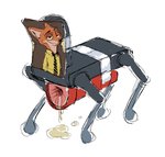 ambiguous_gender bodily_fluids cum cum_drip cum_inside dripping genital_fluids machine penetrable_sex_toy sex_toy solo what_has_science_done senedjem_(artist) disney zootopia nick_wilde canid canine fox mammal red_fox robot true_fox sketch