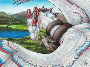 ambiguous_gender animal_genitalia anthro apode carrying_another coiling duo feathers feral flying genital_slit genitals landscape legless male serpentine white_body dragonlovers natoli mythology vortigan draconcopode dragon elapid_(snake) feathered_dragon feathered_scalie mamba mythological_creature mythological_scalie naga reptile scalie snake hi_res