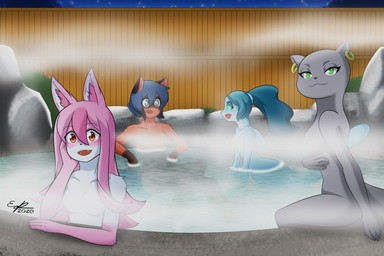 anthro breasts female fur grey_body grey_fur group hair hot_spring inner_ear_fluff nude open_mouth pink_hair skinny_dipping steam tuft water white_body white_fur willfurr brand_new_animal studio_trigger marie_itami michiru_kagemori nazuna_hiwatashi nina_flip aquatic canid canine cetacean dolphin fox humanoid mammal mink mustelid musteline oceanic_dolphin raccoon_dog tanuki toothed_whale true_musteline 3:2 absurd_res digital_media_(artwork) hi_res