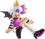 alternative_fashion armwear bottomwear bow_ribbon choker clothing colored_nails detached_sleeves emo eyeshadow female jewelry long_nails makeup nails necklace pink_bottomwear pink_clothing pink_nails pink_skirt pleated_skirt skirt solo 3i8akira sega sonic_the_hedgehog_(series) rouge_the_bat bat mammal hi_res