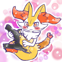 ambiguous_anthro ambiguous_gender anthro biped digitigrade dipstick_tail featureless_crotch food front_view holding_leg holding_own_leg looking_at_viewer markings mouth_closed object_in_tail outline shrimp_(food) simple_background snout solo tail tail_markings wavy_mouth annyui0611 nintendo pokemon braixen canid generation_6_pokemon mammal pokemon_(species) 1:1 2025 full-length_portrait hi_res japanese_description portrait translated_description