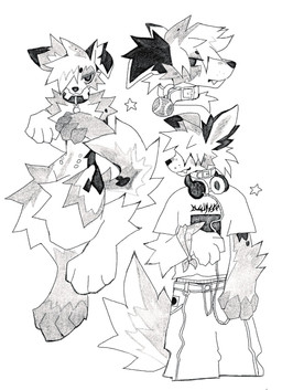 6_nipples anthro arm_tuft belly_nipples big_feet big_legs black_body black_eyes black_fur bone_in_mouth bottomwear button_ears clothed clothed_anthro clothed_male clothing collar denim denim_bottomwear denim_clothing electronics fangs feet floppy_ears fur hair hair_over_eye handpaw headphones headphones_around_neck hindpaw jeans male mouth_closed multi_nipple nipples pants paws shirt simple_background solo star t-shirt teeth topwear tuft white_background thorn_paw canid canine canis domestic_dog mammal 2025 digital_drawing_(artwork) digital_media_(artwork) hi_res monochrome