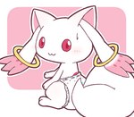 ambiguous_gender blush clean_diaper clothed clothing diaper diaper_only feral looking_at_viewer paws ring sitting smile solo topless wearing_diaper rokesys puella_magi puella_magi_madoka_magica kyubey felid incubator_(puella_magi) mammal