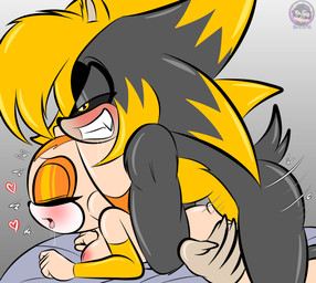 aged_up anthro black_body black_eyes black_fur bodily_fluids breasts butt claws dominant dominant_male duo eyes_closed female female_penetrated fur gradient_background heart_symbol interspecies male male/female male_penetrating male_penetrating_female muscular muscular_anthro muscular_male nipples nude nude_anthro nude_female nude_male open_mouth penetration rabbit_ears saliva saliva_on_tongue sex sharp_teeth simple_background size_difference tan_body tan_fur teeth tongue tongue_out yellow_body yellow_eyes yellow_fur sirjzau sega sonic_the_hedgehog_(series) cream_the_rabbit zau_the_tenrec afrosoricid lagomorph leporid mammal rabbit tenrec absurd_res colored detailed hi_res shaded