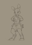 almar anthro bottle clothing container hi_res lagomorph leporid magic male mammal rabbit scroll simple_background sketch smile solo standing