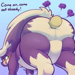 anthro butt cork corked fart fart_denial fart_fetish farting_at_viewer male purple_fart_cloud solo text unusual_fart bakertheskunk theinflatingskunk nintendo pokemon generation_4_pokemon mammal mephitid pokemon_(species) skunk skuntank 1:1 english_text hi_res