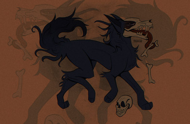 black_body black_fur bone feral fur human_skull long_tongue male skull solo tongue vaxhunt mephisto_(diablo) bloodied_wolf_(diablo) canid canine canis demon mammal skulldog_(species) wolf hi_res