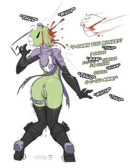 antennae_(anatomy) blood bodily_fluids boots butt clothed clothing female footwear genital_fluids genitals gloves handwear hitting irken_clothing knocked_out_tooth legwear masochism orgasm orgasm_from_pain pak punch ryona shoes skimpy snuff solo thigh_highs vaginal_fluids violence vulva mootcookie_(artist) invader_zim nickelodeon tak_(invader_zim) alien alien_humanoid humanoid irken hi_res