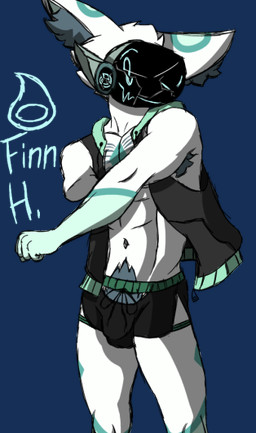 abs amputee anthro body_hair bulge clothed clothing cracked_screen disability machine male muscular muscular_male partially_clothed shirtless_male skimpy solo tailless visor everyman0140 finn_hylinnger arctic_fox canid canine fennec_fox fox mammal protogen true_fox alpha_channel