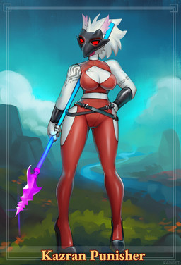 anthro beak big_breasts black_clothing black_footwear black_high_heels breasts camel_toe clothed clothed_anthro clothed_female clothing female footwear hair high_heels holding_melee_weapon holding_object holding_polearm holding_spear holding_weapon latex latex_clothing latex_leggings latex_legwear latex_topwear leggings legwear mask melee_weapon polearm red_clothing red_latex red_leggings red_legwear red_topwear shoes solo spear topwear weapon wearing_mask white_body white_hair rainset kazran_(caedmonarcs) avian 2025 absurd_res hi_res