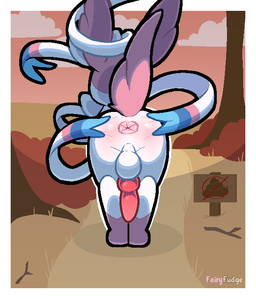 animal_genitalia animal_penis anus backsack balls border butt canine_genitalia canine_penis erection feral genitals imminent_feces imminent_scat knot knotted_penis male outside penis quadruped raised_tail rear_view ribbons_(anatomy) solo spread_anus spread_butt spreading tail text white_border fairyfudge nintendo pokemon eeveelution generation_6_pokemon pokemon_(species) sylveon artist_name digital_media_(artwork) hi_res
