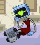 clothing computer dress electronics female for_a_head gem hand_on_chin heart_symbol jewelry looking_at_viewer machine necklace not_furry on_model pearl_(gem) pearl_necklace red_clothing red_dress screen screen_face solo technophilia vexedcalyx nickelodeon spongebob_squarepants karen_plankton monitor_head object_head robot screen_head