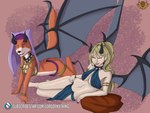 all_fours alternate_species anthro bat_wings collar duo female harem_outfit horn looking_at_viewer lounging membrane_(anatomy) membranous_wings navel red_eyes spiked_collar spikes wings lordofnothin1 disney metroid nintendo robin_hood_(disney) maid_marian robin_hood samus_aran canid canine demon demon_humanoid fox human humanoid mammal succubus 4:3