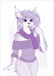 anthro clothing dessert ear_piercing ear_ring ear_tuft female food ice_cream piercing ring_piercing scarf solo sweater tongue tongue_out topwear tuft dsixzey felid feline mammal 2019 absurd_res hi_res monochrome