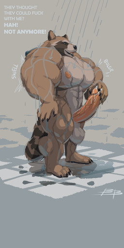 4_toes 5_fingers abs anthro areola balls bathing biceps big_balls big_muscles big_pecs big_penis biped black_claws black_finger_claws black_lips black_nose black_toe_claws bodily_fluids brown_body brown_eyes brown_fur claws countershade_face countershade_fur countershade_torso countershading deltoids erection facial_markings feet finger_claws fingers floor fur genital_fluids genitals growth hand_on_hip hand_on_own_hip hand_on_own_penis hand_on_penis head_markings huge_muscles huge_pecs humanoid_genitalia humanoid_hands humanoid_penis hyper hyper_muscles lips looking_forward male male_anthro markings mask_(marking) multicolored_body multicolored_fur muscle_growth muscular muscular_anthro muscular_arms muscular_male muscular_thighs nipples nude nude_anthro nude_male onomatopoeia open_mouth open_smile pecs penis pink_areola pink_nipples pink_penis plantigrade precum precum_on_hand precum_on_own_hand precum_on_self quads ring_(marking) ringed_tail shower showering smile solo sound_effects standing striped_markings striped_tail stripes tail tail_markings talking_to_self tan_body tan_countershading tan_fur teeth text three-quarter_view tile tile_floor toe_claws toes triceps vein veiny_penis wet wet_body wet_fur blueblaster guardians_of_the_galaxy marvel rocket_raccoon mammal procyonid raccoon absurd_res digital_media_(artwork) english_text full-length_portrait hi_res portrait shaded signature