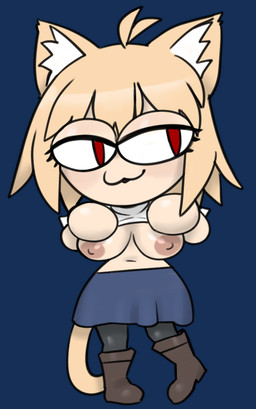 blonde_hair bottomwear breasts chibi clothed clothing female hair light_body light_skin nipples partially_clothed red_eyes simple_background skirt solo tail tail_under_skirt transparent_background lostwisdom tsukihime type-moon neco-arc animal_humanoid cat_humanoid felid felid_humanoid feline feline_humanoid humanoid mammal mammal_humanoid alpha_channel meme