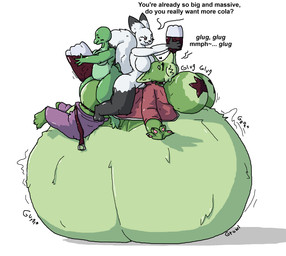 anthro belly belly_inflation beverage big_belly big_breasts blush blush_lines breast_expansion breasts clothing dialogue dipstick_tail enema expansion featureless_breasts female fur fur_markings green_body groan group heart_symbol hoodie huge_belly huge_breasts hyper hyper_belly hyper_breasts immobile inflation legwear liquid_inflation lying lying_on_self markings multicolored_body non-mammal_breasts on_front overweight overweight_anthro overweight_female pasties purple_clothing purple_legwear purple_stockings red_clothing red_hoodie red_topwear resting_on_belly rumbling_stomach simple_background soda soda_inflation stockings tail tail_markings text topwear trio two_tone_body white_background 6saw789 green_(6saw789) canid canine dinosaur domestic_cat felid feline felis fox mammal prehistoric_species reptile scalie 2024 aliasing digital_drawing_(artwork) digital_media_(artwork) english_text hi_res shaded