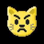 1:1 alpha_channel ambiguous_form ambiguous_gender angry black_eyes cat_emoji colored digital_media_(artwork) domestic_cat emoji empty_eyes eyebrows felid feline felis front_view frown frown_eyebrows frowning_at_viewer headshot_portrait icon looking_at_viewer mammal pixel_(artwork) portrait r74moji r74n shaded simple_background solo transparent_background whiskers yellow_body