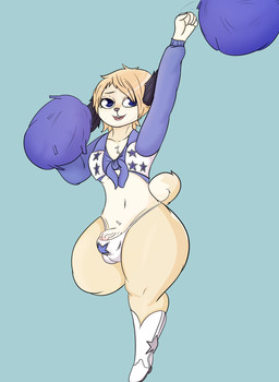 5_fingers 8dop8 anthro balls_outline big_butt blonde_hair blue_clothing blue_eyes blue_jacket blue_shirt blue_topwear boots bottomwear bulge butt cheerleader clothed clothing cowboy_boots cropped_jacket curvy_figure detailed_bulge eyelashes femboy fingers floppy_ears footwear fur genital_outline genitals hair half-erect high_heeled_boots high_heels huge_thighs jacket male male_anthro multicolored_body multicolored_fur navel one_leg_up partially_clothed partially_clothed_anthro partially_clothed_male penis penis_poking_out pom_poms raised_leg shirt shoes shorts simple_background smile solo star_jacket star_thong tail teeth thick_thighs thong tied_shirt topwear two_tone_body two_tone_fur underwear vein veiny_penis white_body white_boots white_clothing white_footwear white_fur white_high_heeled_boots white_thong white_underwear wide_hips yellow_body yellow_fur niko_(pkfirefawx) canid canine canis domestic_dog mammal colored digital_drawing_(artwork) digital_media_(artwork) hi_res