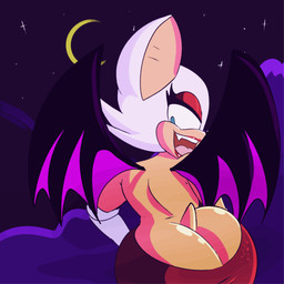 anthro backless_dress bedroom_eyes big_butt butt female looking_at_viewer looking_back looking_back_at_viewer narrowed_eyes seductive solo boxbriefs sega sonic_the_hedgehog_(series) rouge_the_bat bat mammal 1:1 animated