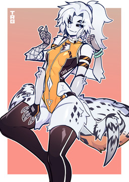 anthro biped breasts clothed clothed_anthro clothed_intersex clothing fingers front_view hair intersex looking_at_viewer navel simple_background sitting solo tail thick_thighs wide_hips thericegoat reem_(litpilo) arachnid arthropod spider 2026 absurd_res hi_res intersex_(lore)