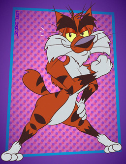 3_toes 4_fingers abstract_background anthro arm_tuft belly big_butt biped black_eyebrows black_nose black_stripes butt casual_nudity cheek_tuft chest_tuft chin_tuft curvy_figure dotted_background elbow_tuft eyebrows facial_tuft feet fingers fist fur gloves_(marking) grin grinning_at_viewer half-closed_eyes hand_on_hip hand_on_leg hand_on_own_hip hand_on_own_leg hand_on_own_thigh hand_on_thigh handjob head_tuft humanoid_heel leg_markings lines_drawn looking_at_viewer male markings narrowed_eyes nude orange_body orange_fur pattern_background penile plantigrade pose raised_heel scut_tail sex short_tail shoulder_tuft simple_background slightly_chubby slightly_chubby_anthro slightly_chubby_male small_tail smile smiling_at_viewer smirk smirking_at_viewer smug smug_expression smug_eyes smug_face smug_grin socks_(marking) solo standing standing_on_toes striped_body striped_fur striped_markings striped_tail stripes tail tail_markings thick_eyebrows tiptoes toes toony tuft whiskers white_belly white_body white_feet white_fur white_hands wide_hips yellow_sclera gavanzude adventures_from_the_book_of_virtues pbs socrates_the_bobcat bobcat felid feline lynx mammal 2025 alternate_version_at_paywall colored digital_drawing_(artwork) digital_media_(artwork) flat_colors hi_res pinup signature