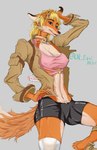 anthro blonde_hair clothed clothing female fur hair heterochromia muscular muscular_thighs navel solo tail pixel_mint combat_cat_studio wild_assault akai_hime_(wild_assault) canid canine fox mammal 2024 absurd_res digital_media_(artwork) hi_res signature