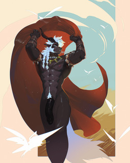 abs anthro big_penis black_body black_fur black_glans black_penis body_hair ear_piercing fur furgonomics furry-specific_piercing genitals glans hair happy_trail horn horn_piercing looking_at_viewer male penis piercing pubes scar simple_background solo tribal white_hair daru_80 dull_gray80 afk_arena afk_journey lilith_games nazrik_(afk_journey) bovid caprine goat mammal 2025 4:5 absurd_res hi_res