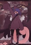 ambiguous_gender anthro biped clothed clothing eyes_closed fingers fur group hair hoodie open_mouth open_smile plant smile solo_focus tail topwear tree caeleste oneshot niko_(oneshot) domestic_cat felid feline felis mammal absurd_res hi_res nonbinary_(lore)