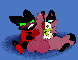 angry anthro balls big_balls big_penis blush breasts face_squish genitals gynomorph holding_penis huge_balls huge_penis hyper hyper_balls hyper_genitalia hyper_penis intersex intersex/male male nipples penis shortstack shortstack_male squish crazymazies cartoon_network mao_mao:_heroes_of_pure_heart sheriff_mao_mao_mao tanya_keys canid canine domestic_cat felid feline felis mammal raccoon_dog tanuki absurd_res hi_res