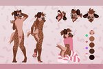 anthro brown_body brown_fur brown_spots claws clothing color_swatch digitigrade facial_hair fur green_eyes kneeling legwear male mane markings nude on_one_leg pattern_clothing pattern_legwear pattern_thigh_highs pawpads pink_pawpads simple_background solo spots spotted_body spotted_fur spotted_pawpads spotted_tongue standing striped_clothing striped_legwear striped_thigh_highs stripes tail tan_body tan_fur teeth thigh_highs toe_claws tongue kttsunne namaikizyeen hyena mammal spotted_hyena 2021 absurd_res digital_drawing_(artwork) digital_media_(artwork) flat_colors hi_res model_sheet smaller_version_at_source