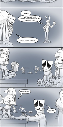 anthro clothing falling_over hat headgear headwear jester mountain smile text tired walking absolutedream glitch_productions the_amazing_digital_circus caine_(tadc) gangle_(tadc) jax_(tadc) pomni_(tadc) ragatha_(tadc) human mammal absurd_res comic english_text greyscale hi_res long_image monochrome tall_image