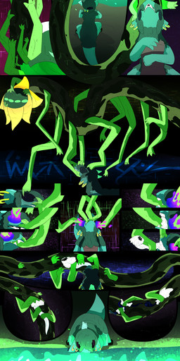 cosmic_horror dialogue fantasy female feral lake magic male night text water thepatchedragon dragonscape mythology lesavira_(thepatchedragon) rara_(thepatchedragon) deity dinosaur dragon drekir mythological_creature mythological_scalie prehistoric_species reptile saurischian scalie theropod absurd_res comic hi_res