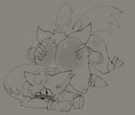 age_difference anal anthro bat_wings big_butt butt claws duo female female_rimming_male male male/female male_penetrated male_rimmed membrane_(anatomy) membranous_wings older_female oral penetration rimming sex wings younger_male conditional_dnp garbageboxxxed sega sonic_the_hedgehog_(series) miles_prower rouge_the_bat bat canid canine fox mammal hi_res sketch