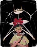 ambiguous_gender antennae_(anatomy) anthro black_hair blue_eyes clothing covering covering_eyes covering_face duo female hair hat headgear headwear open_mouth smile pheromosa1111 nintendo pokemon selene_(pokemon) generation_7_pokemon human mammal pheromosa pokemon_(species) ultra_beast 4:5 hi_res