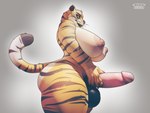 anthro areola balls big_balls big_breasts big_penis breasts fur genitals gynomorph huge_balls huge_breasts huge_penis humanoid_genitalia humanoid_penis intersex markings nipples nude penis solo striped_body striped_fur striped_markings striped_tail stripes tail tail_markings thick_thighs dreamingnixy felid mammal pantherine tiger 4:3