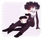 ambiguous_gender bangs bite_mark black_hair blue_eyes blush bra bruised bruised_arm bruised_butt bruised_leg butt clothed clothing duo eye_waterline eyebrows eyelashes footwear fully_clothed hair humanoid_pointy_ears legwear lingerie not_furry panties pointy_ears scar scarf self-harm_scars shirt simple_background smile socks thigh_highs topwear underwear white_body dreamalgia ash_kinoshita vladimir_kuznetsov human humanoid mammal vampire digital_media_(artwork) nonbinary_(lore)