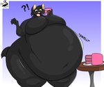 anthro belly big_belly big_breasts big_butt breasts butt female huge_belly huge_breasts huge_butt hyper hyper_belly hyper_breasts hyper_butt obese overweight solo chrisandcompany sasha_(chrisandcompany) domestic_cat felid feline felis mammal 6:5 absurd_res hi_res