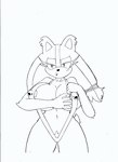 anthro areola badger big_breasts bikini black_and_white blue_eyes breasts clothed clothing digital_media_(artwork) female fur hair hi_res looking_at_viewer mammal monochrome mustelid musteline nipples one-piece_swimsuit sega simple_background skimpy sling_bikini solo sonic_boom sonic_the_hedgehog_(series) sticks_the_jungle_badger superbunnygt swimwear white_background