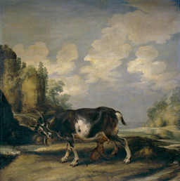 2_horns ambiguous_feral ambiguous_gender breast_play breast_suck breastfeeding breasts cliff cloud cloven_hooves detailed_background digitigrade duo eating eating_food female female_feral feral forest grass hooves horn nipples outside plant quadruped river short_tail side_view sitting sky standing sucking tail teats tree udder_nursing udders unguligrade water young young_ambiguous young_feral paul_de_vos public_domain bovid canid canine canis caprine goat mammal wolf 17th_century absurd_res ancient_art formal_art hi_res oil_painting_(artwork) painting_(artwork) traditional_media_(artwork) traditional_painting_(artwork)