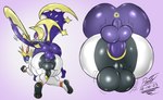 anthro balls big_butt black_balls blue_eyes butt doggystyle duo from_behind_position fur genitals male male/male male_penetrated male_penetrating male_penetrating_male membrane_(anatomy) membranous_wings penetration pink_eyes purple_body sex simple_background smile tail white_body white_fur wings protoschwarz nintendo pokemon bat felid generation_7_pokemon legendary_pokemon lunala mammal pokemon_(species) solgaleo 2023 hi_res