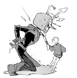 ambiguous_gender bound clothing clothing_pull duo electronics for_a_head male necktie necktie_pull not_furry pointy_nose screen screen_face simple_background suit television white_background 9999gpera deltarune undertale_(series) anon tenna_(deltarune) darkner humanoid object_head screen_head tv_head monochrome