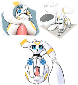 anal anal_fluids anal_penetration animal_genitalia animal_penis annoyed anus balls blue_eyes blue_pawpads blush bodily_fluids bound butt canine_genitalia canine_penis chain chained cheek_tuft claws collar digitigrade disembodied_penis duo erection facial_tuft feral feral_penetrated finger_claws fur genitals head_tuft knot looking_at_viewer lying male male/male male_penetrated male_penetrating male_penetrating_male on_back pawpads penetration penile penile_penetration penis penis_in_ass quadruped raised_tail rear_view sex simple_background solo_focus tail toe_claws toilet tuft white_background white_body white_fur yellow_body yellow_fur trigaroo nintendo pokemon trig canid canine eeveelution generation_2_pokemon mammal pokemon_(species) umbreon 2022 colored_sketch digital_media_(artwork) hi_res shaded sketch