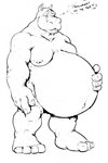 age_difference anthro belly big_belly big_breasts breasts elderly erect_nipples feet hand_on_belly huge_belly hyper hyper_pregnancy male muscular muscular_male nipples nude_male older_male pregnant pregnant_male solo standing text thought thought_bubble pandottermon common_hippopotamus hippopotamid mammal hi_res monochrome