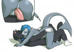 2015 alesia anthro anthro_on_anthro anthro_penetrated anthro_penetrating anthro_penetrating_anthro balls black_body black_fur blue_hair blush butt close-up collar countershading cutaway dated digital_media_(artwork) domestic_cat duo erection felid feline felis female female_on_top female_penetrated fish from_front_position fur genitals grey_body grey_skin hair interspecies kiss_on_lips kissing kittydee lying male male/female male_on_bottom male_penetrating male_penetrating_female mammal marine nude on_back on_bottom on_top penetration penile penile_penetration penis penis_in_pussy pussy reverse_missionary_position rex_(disambiguation) romantic romantic_couple sex shark vaginal vaginal_penetration