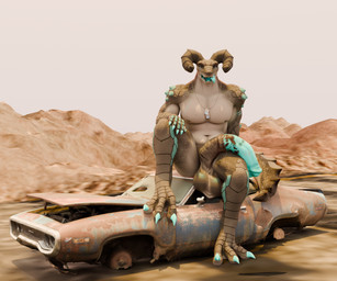 animal_genitalia animal_penis anthro balls big_balls big_penis blue_body blue_claws car claws desert digitigrade dog_tags equine_genitalia equine_penis flaccid genitals grey_body looking_at_viewer male nipples nude outside penis saggy_balls solo tongue tongue_out uneven_balls vehicle f3nrisulfr vulgarvictor_(modeler) fallout microsoft plymouth daddyclaw_(vulgarvictor) deathclaw scalie 3d_(artwork) 6:5 absurd_res blender_(artwork) blender_cycles_(artwork) digital_media_(artwork) english_description hi_res
