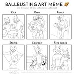 anthro attack backhand_slap ball_punching ball_squeeze ball_squish ballbusting balls clothing cock_and_ball_torture crotch_attack crotch_kick female genital_torture genitals group kick male male/female male/male punch squish stomping text underwear demi11709 ballbusting_art_meme nintendo pokemon furret generation_2_pokemon generation_3_pokemon pokemon_(species) zangoose 1:1 absurd_res comic english_text hi_res meme monochrome