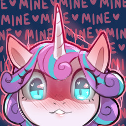 blue_eyes blue_highlights blush blush_lines curly_hair female feral hair heart_reaction highlights_(coloring) horn lipstick makeup open_mouth open_smile pink_lipstick purple_hair smile solo text white_body white_skin cold-blooded-twilight friendship_is_magic hasbro my_little_pony mythology flurry_heart_(mlp) equid equine mammal mythological_creature mythological_equine unicorn 1:1 2022 alpha_channel